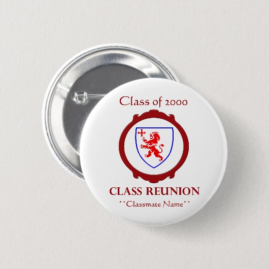 klasse van het 2000 Reunion Name Badge Ronde Button 5,7 Cm (Voorkant /achterkant)