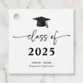 Klasse van het 2025 Black Script Afstuderen Bedankjes Labels (Voorkant)