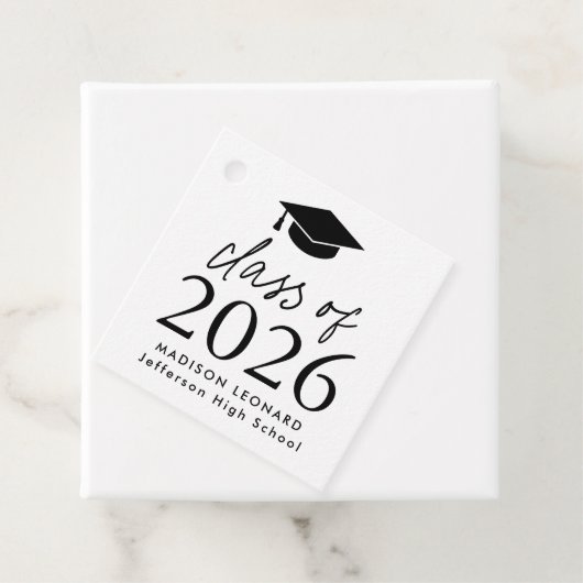 Klasse van het 2025 Black Script Afstuderen Bedankjes Labels (In situ)
