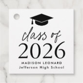Klasse van het 2025 Black Script Afstuderen Bedankjes Labels (Voorkant)
