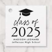 Klasse van het 2025 Black Script Afstuderen Bedankjes Labels (Voorkant)