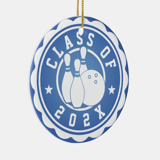 Klasse van het 202X Bowling Team Keramisch Ornament (Rechts)