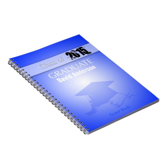 Klasse van het Afstuderen Guest Book in Blue van 2 Notitieboek (Rechterzijde)