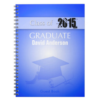 Klasse van het Afstuderen Guest Book in Blue van 2 Notitieboek