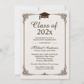 Klasse van het Afstuderen Ivory Linen  Lijst van 2 Kaart (Voorkant)