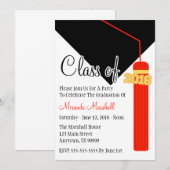 Klasse van het Afstuderen Tassel 2016 invite (rood Kaart (Voorkant / Achterkant)