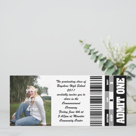 klasse van het fototicket van 2011 kaart (Staand voorkant)