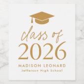 Klasse van het Gold Script Afstuderen 2025 Wijn Etiket (Enkel label)