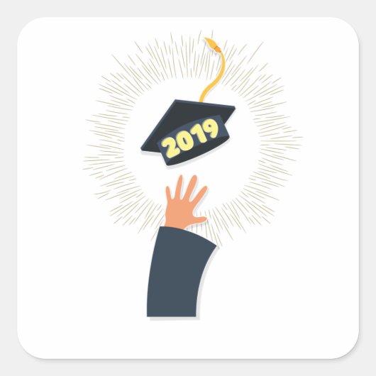 klasse van het graduatiemechanisme van 2019 , reün vierkante sticker (Voorkant)