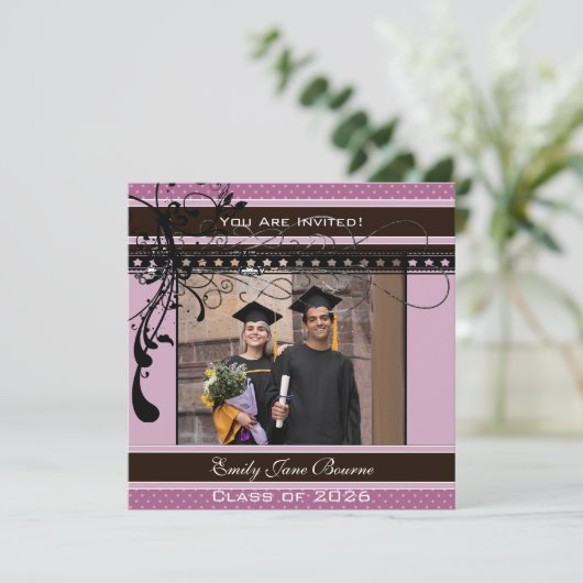 Klasse van het Hoger Afstuderen Uitnodiging & Gesc (Staand voorkant)