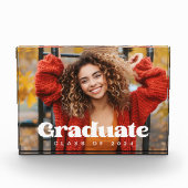 Klasse van het jaar 2024 school modern afstuderen fotoblokken (Voorkant)