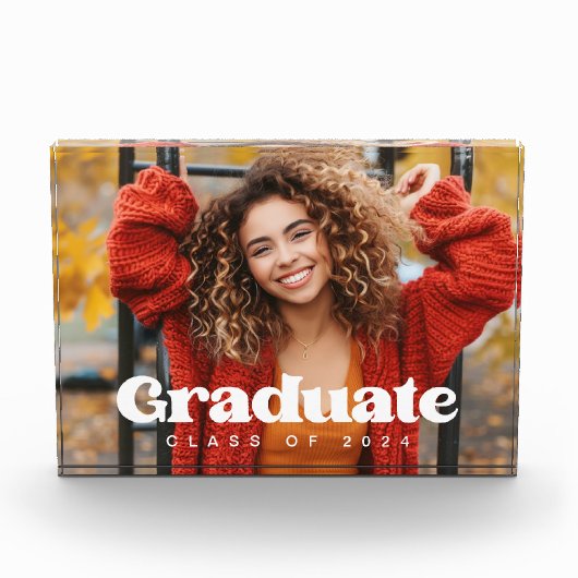 Klasse van het jaar 2024 school modern afstuderen fotoblokken (Voorkant)