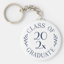 Klasse van het Jaar Afstuderen Chic Navy Typografi Sleutelhanger