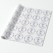 Klasse van het jaar Afstuderen Chic Navy White Typ Cadeaupapier (Uitgerold)