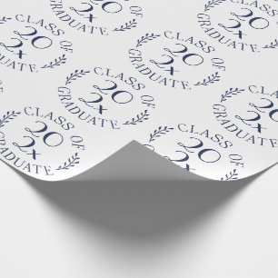 Klasse van het jaar Afstuderen Chic Navy White Typ Cadeaupapier