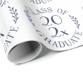 Klasse van het jaar Afstuderen Chic Navy White Typ Cadeaupapier (Rol Hoek)