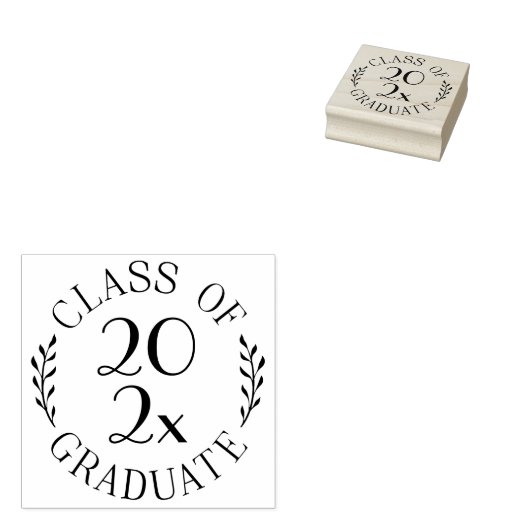 Klasse van het Jaar Afstuderen Chic Typography Emb Rubberstempel (Gestempeld)