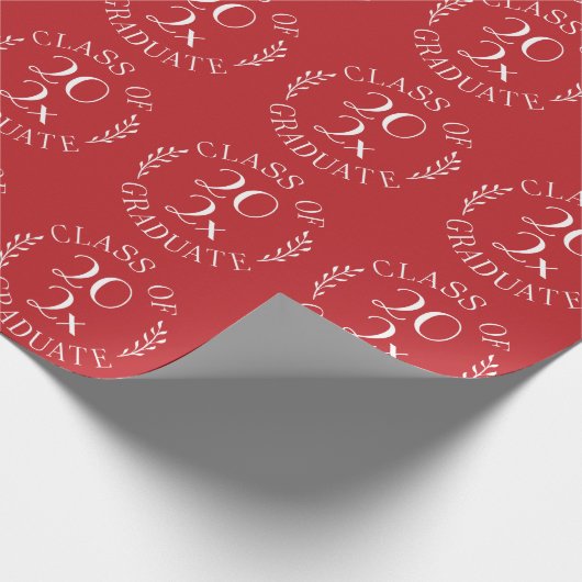 Klasse van het jaar Afstuderen Chic White Typograp Cadeaupapier (Hoek)
