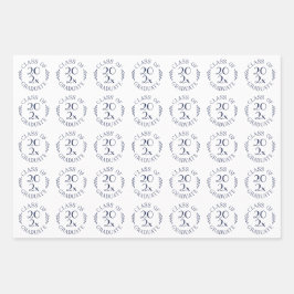 Klasse van het jaar Afstuderen Navy Blauw Wit Typo Inpakpapier Vel