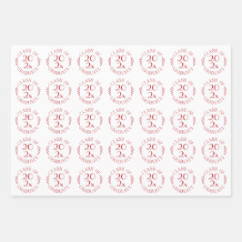 Klasse van het jaar Afstuderen rood wit typografie Inpakpapier Vel