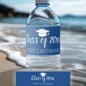 Klasse van het jaar en de naam - Graduation Cap Bl Waterfles Etiket