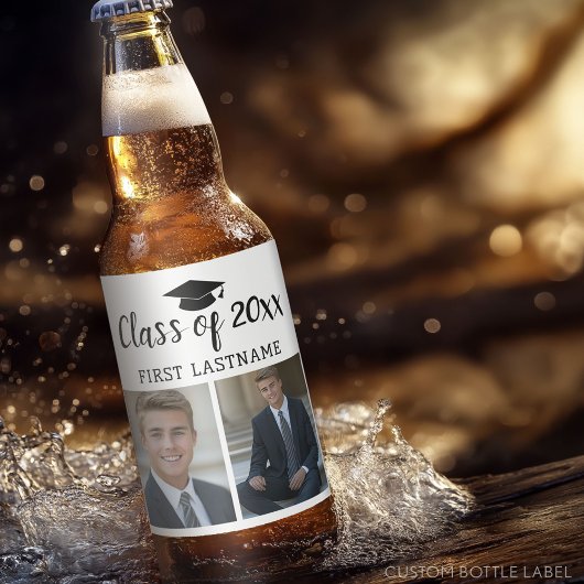 Klasse van het Jaar en Naam Afstuderen 2 Foto's Cl Bier Etiket