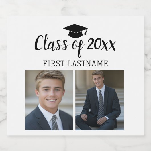 Klasse van het Jaar en Naam Afstuderen 2 Foto's Cl Bier Etiket (Enkel label)