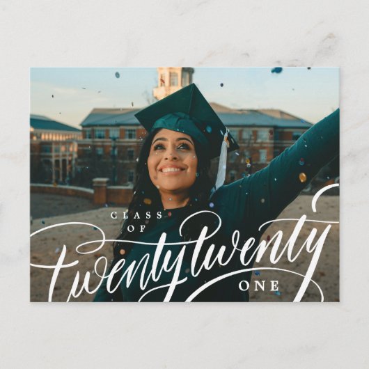 Klasse van het Jaar Foto Afstuderen Aankondiging P Briefkaart (Voorkant)