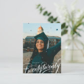 Klasse van het Jaar Foto Afstuderen Aankondiging P Briefkaart (Staand voorkant)