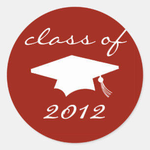 Klasse van het label van 2012 (maroon Graduation C