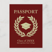 Klasse van het paspoort afstuderen 2022 aankondigingskaart (Voorkant)