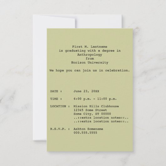 Klasse van het paspoort afstuderen 2022 kaart (Achterkant)