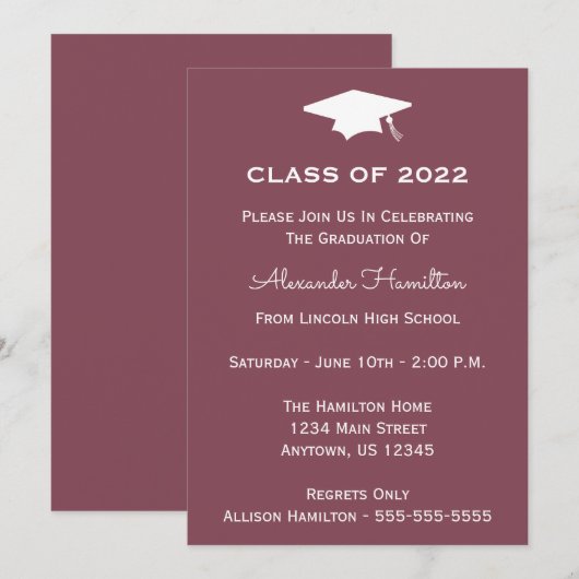 Klasse van het Pet Afstuderen 2022 Uitnodiging (ma (Voorkant / Achterkant)