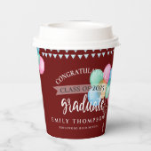 Klasse van het Rode Afstuderen van 2023 Gefelicite Papieren Bekers (Achterkant)