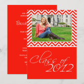 Klasse van het SCROLL Rood Chevron 2012 voor 2013 Kaart (Voorkant / Achterkant)