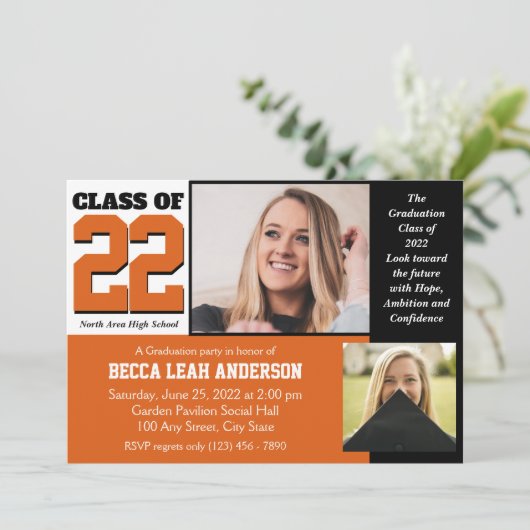 Klasse van het Sinaasappel Hoop en Vertrouwen 2022 Kaart (Staand voorkant)