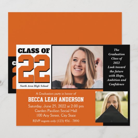 Klasse van het Sinaasappel Hoop en Vertrouwen 2022 Kaart (Voorkant / Achterkant)