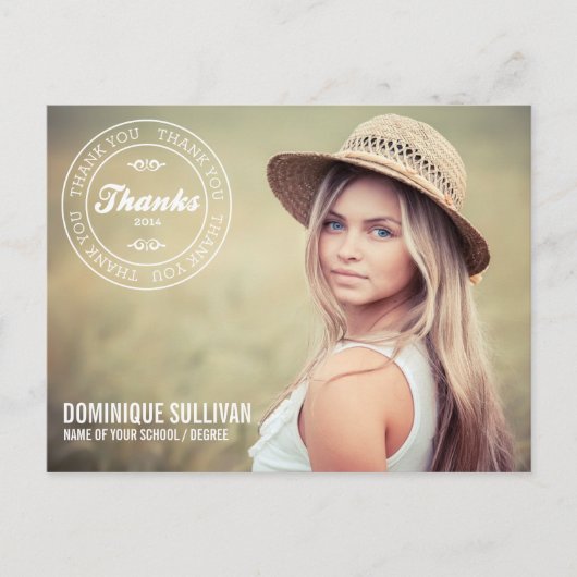 KLASSE VAN HET STAMP AFSTUDEREN VAN 2014 BEDANKT U BRIEFKAART (Voorkant)