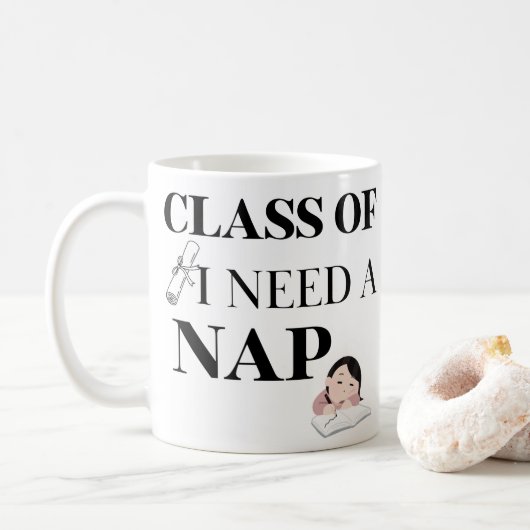 Klasse van I Need A Nap Afstuderen Gift Koffiemok (Met donut)