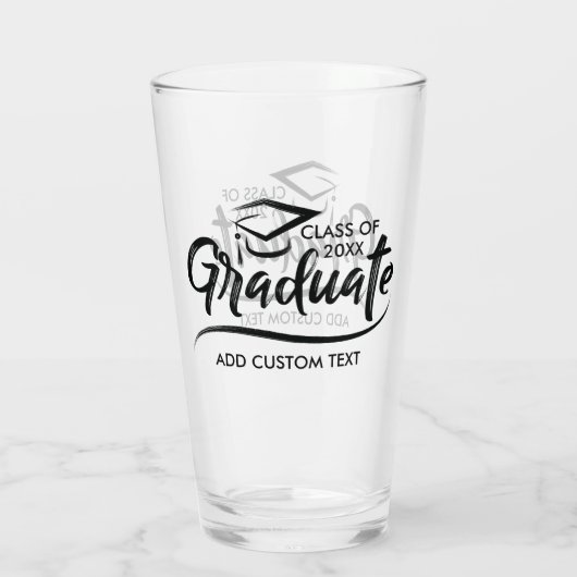 Klasse van jaar 20XX Cadeau Custom Afstuderen Glas (Achterkant)