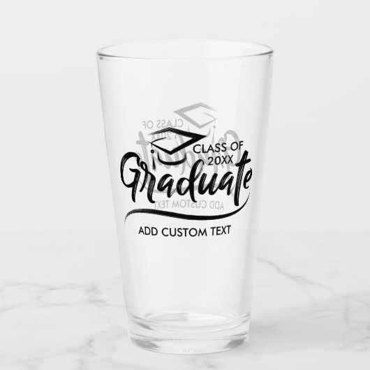 Klasse van jaar 20XX Cadeau Custom Afstuderen Glas (Voorkant)
