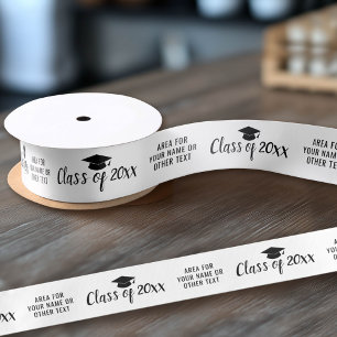 Klasse van Jaar en naam Afstudiepunt zwart-wit Satijnen Lint