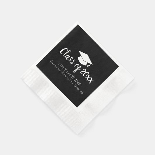 Klasse van Jaar en naam Afstudiepunt zwart-wit Servet (Hoek)