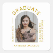 Klasse van jaarminimalistische, eenvoudige afstude vierkante sticker (Voorkant)