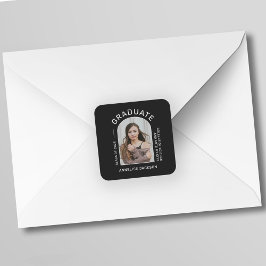 Klasse van jaarminimalistische, eenvoudige afstude vierkante sticker