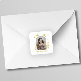 Klasse van jaarminimalistische, eenvoudige afstude vierkante sticker