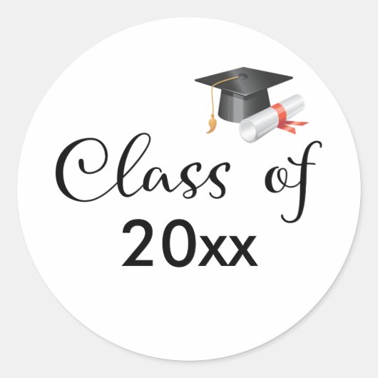 Klasse van je aangepast Afstuderen jaar Ronde Sticker (Voorkant)