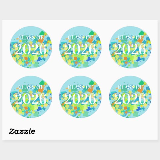 Klasse van kleurrijke afzuigkappen die in de lucht ronde sticker (Vel)