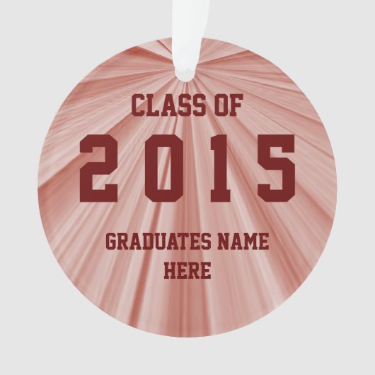 Klasse van maroon Round Ornament 2015 (voorkant)