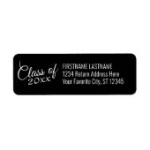 Klasse van met Aangepast jaar en retouradres Etiket (Voorkant)